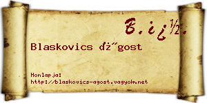 Blaskovics Ágost névjegykártya